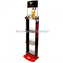 Brand Name Metal 4-Layer Floor Standing Grocery Store Retail Fixtures Liquor Store Beer Display